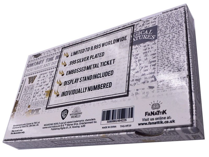 Ticket de la Coupe du Monde de Quidditch plaqué argent - ÉDITION LIMITÉE