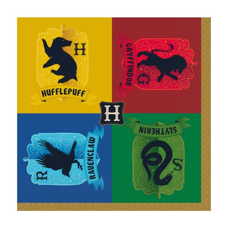 16 serviettes en papier Harry Potter - Les 4 Maisons de Poudlard