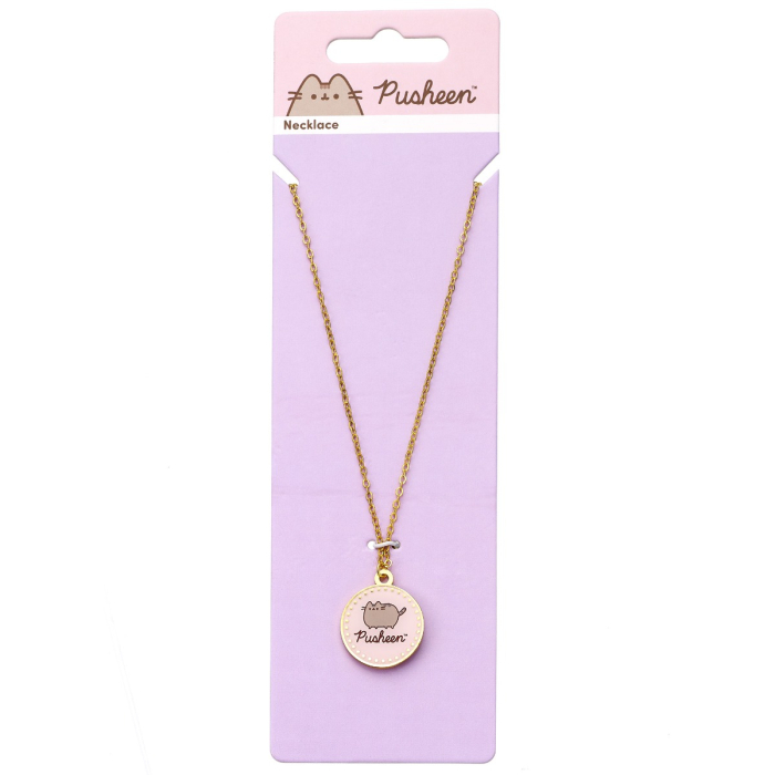 Collier Pusheen doré émaillé