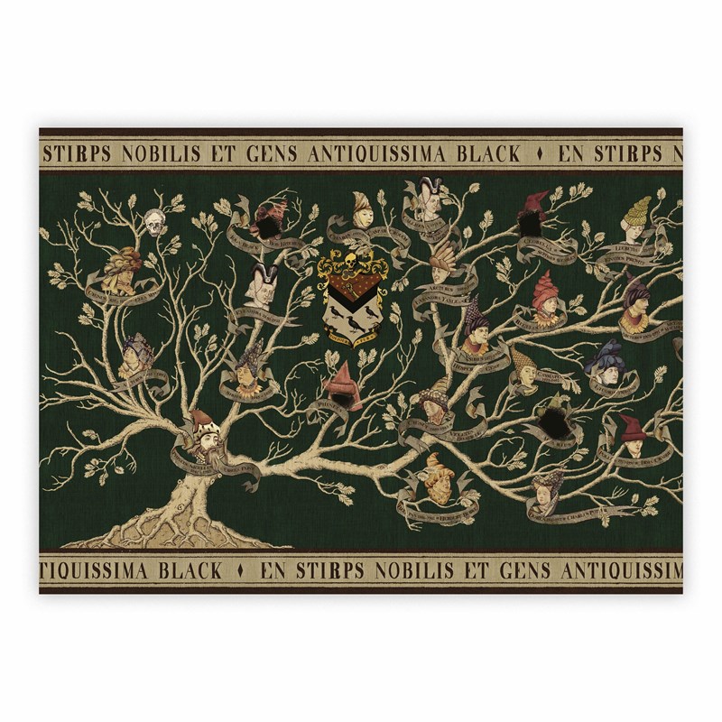 Poster Tapisserie Famille Black - MinaLima