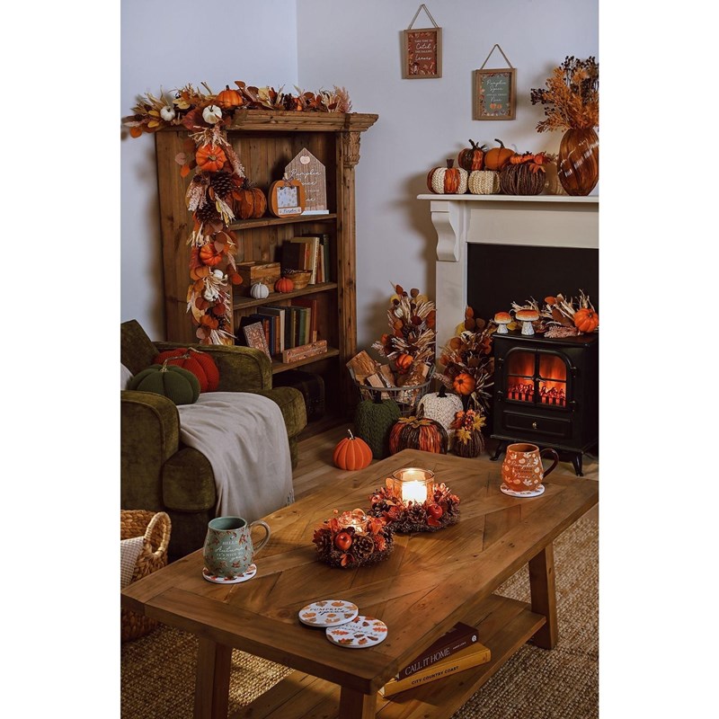 Calle porte citrouille teinte rouille - Décoration automne