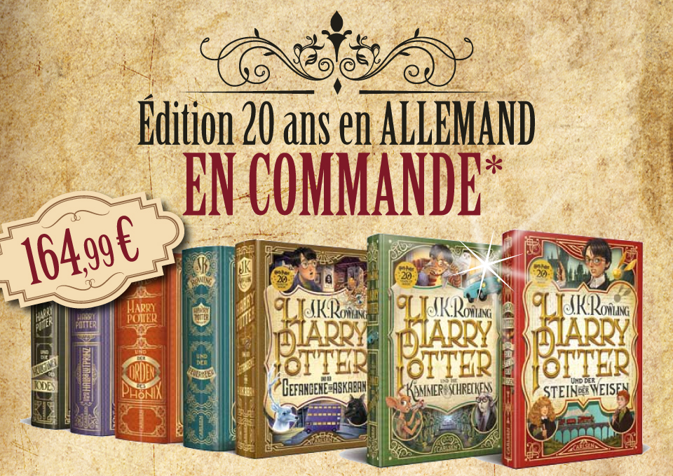 L'édition 20 ans des romans Harry Potter en Allemand.