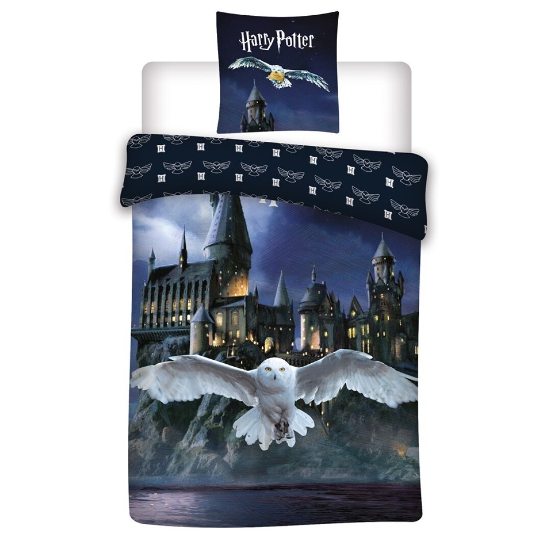 Parure de lit Harry Potter Hedwige Poudlard - 1 personne